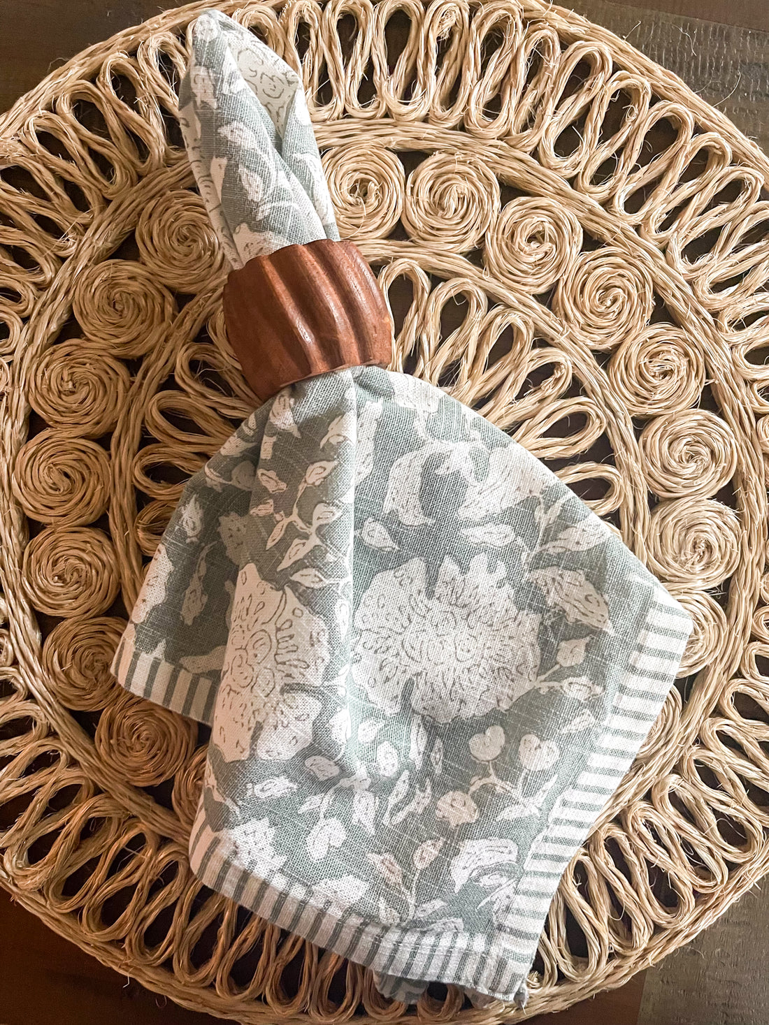 Green Floral Napkin
