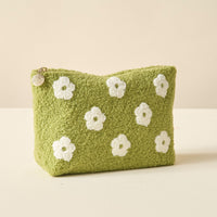 Green White Flower Pouch