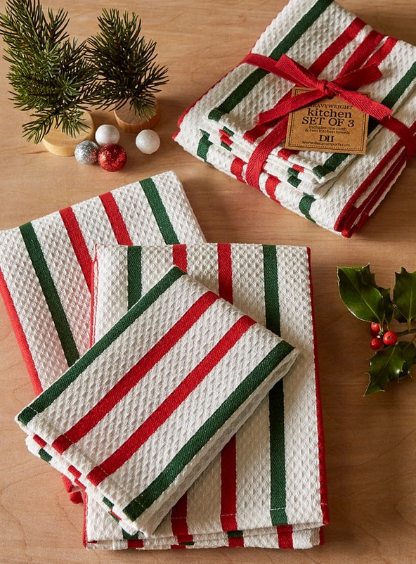 Holiday Stripe Towel Set of 3