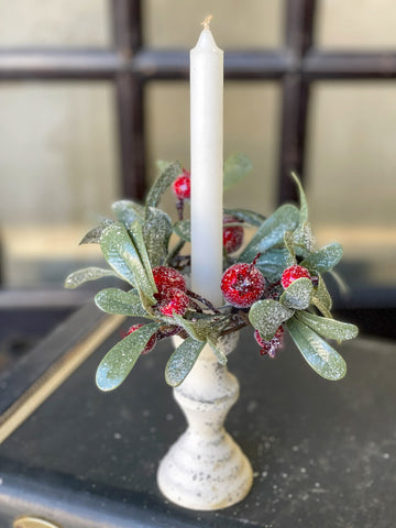 Iced Christmas Berry Mini Candle Ring