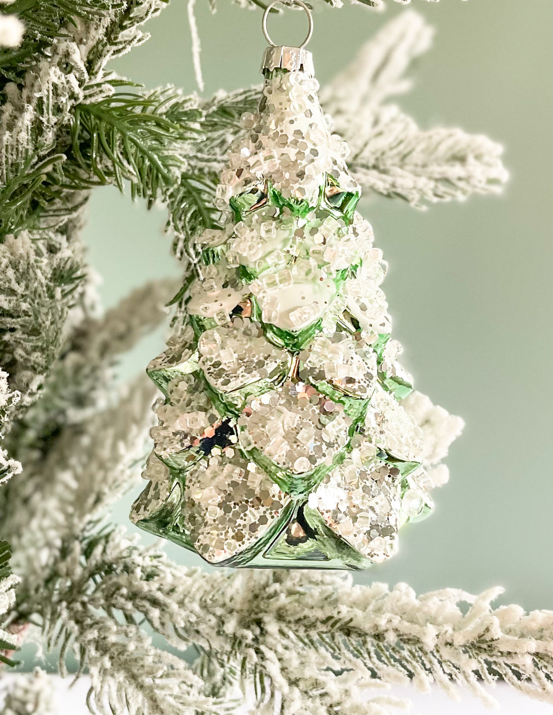 Icy Snow Glass Tree Ornament