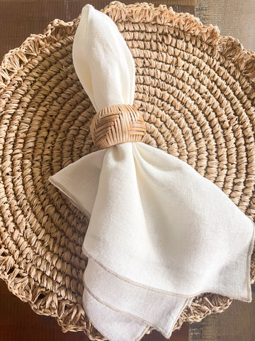 Ivory Stonewashed Stitched Napkin