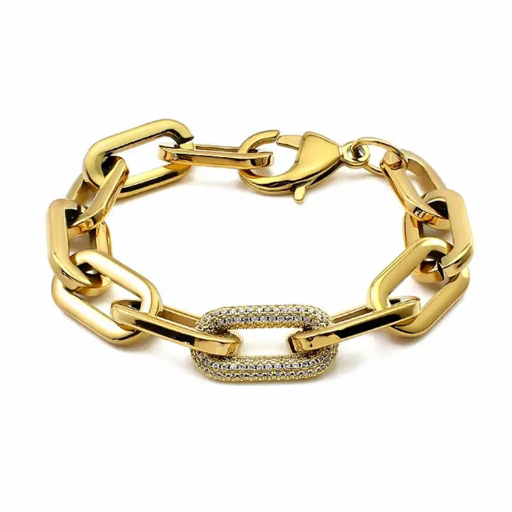 Jenna 18k D Pave Bracelet