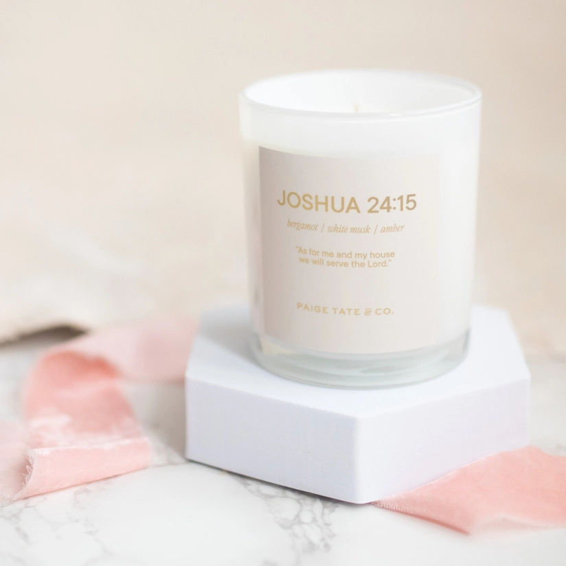 Joshua 2415 Scripture Candle