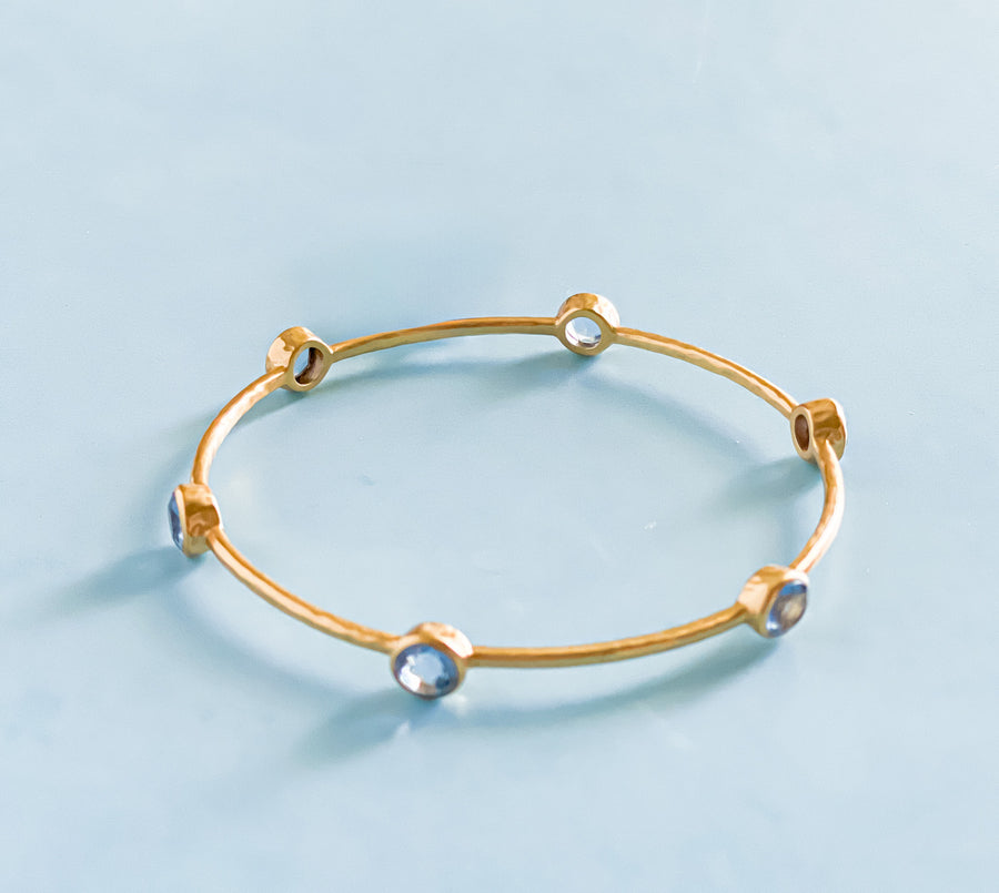 Julie Vos Chalcedony Blue Milano Bangle