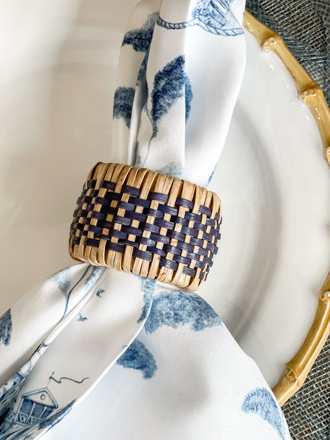 Juliska Navy Woven Napkin Ring