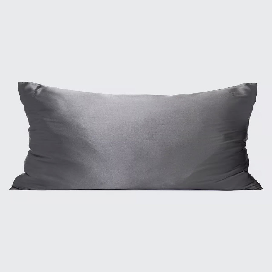 King Charcoal Satin Pillow Case