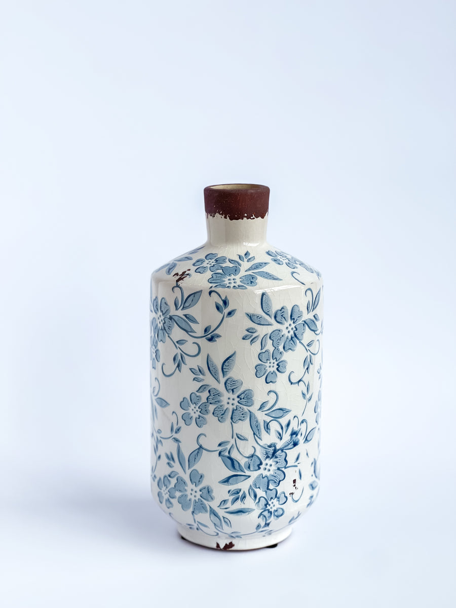 Large Blue And White Ceramic Vase