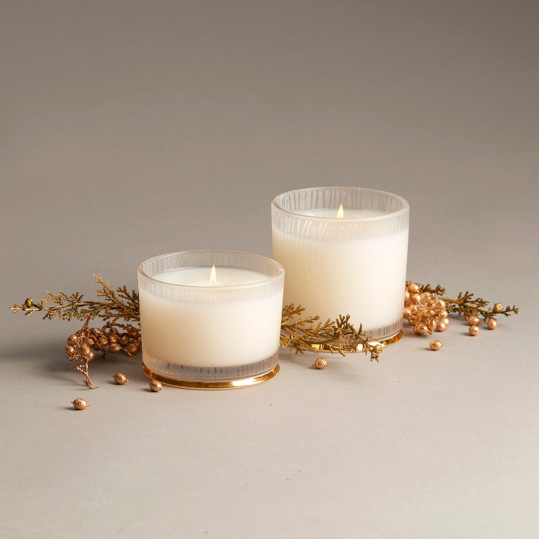 Large Frasier Fir Wood Frosted Candle