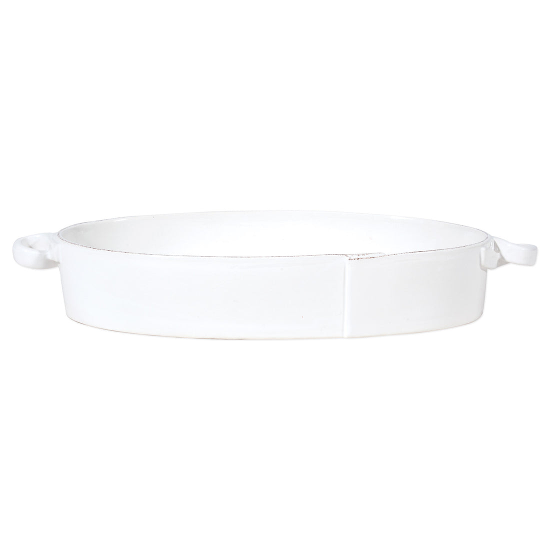 Lastra White Handled Oval Baker