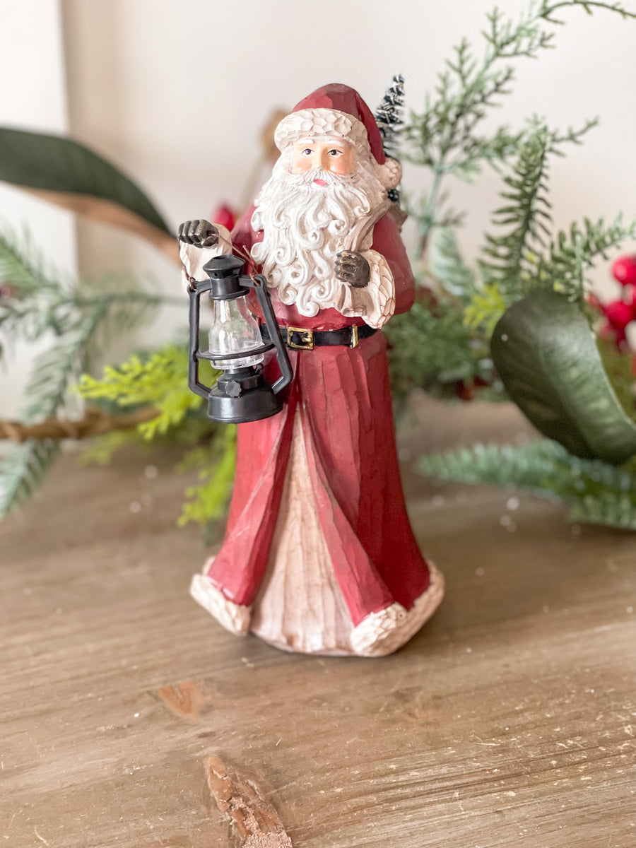 LED Santa Holding Lantern