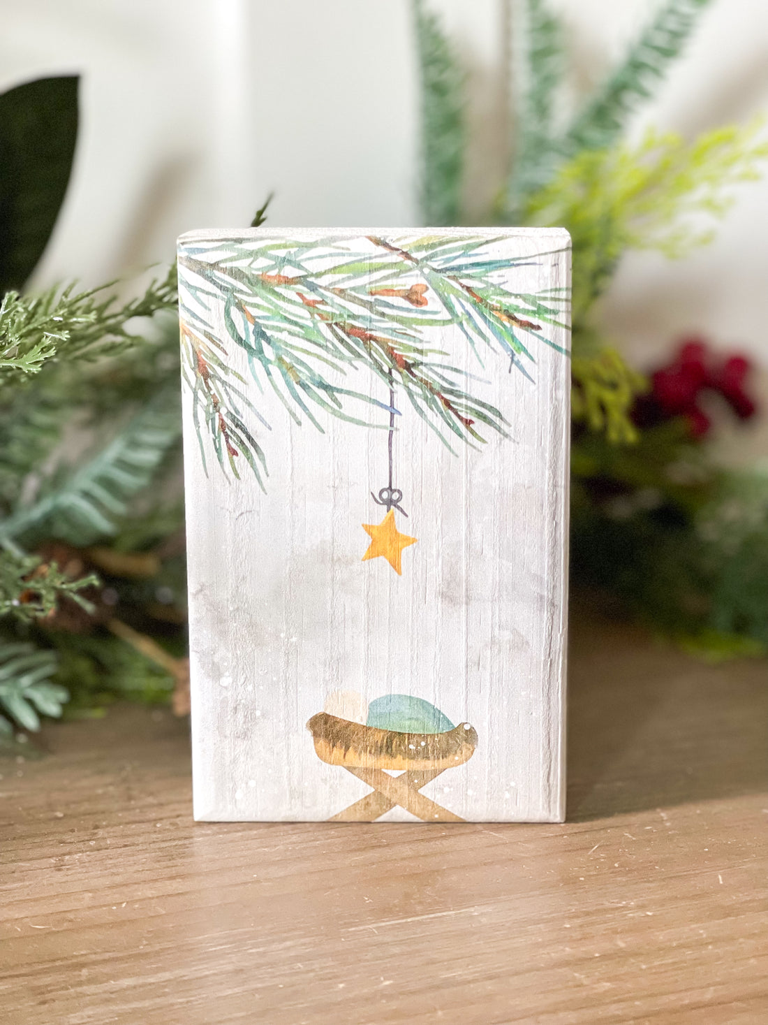 Manger Star Wood Block