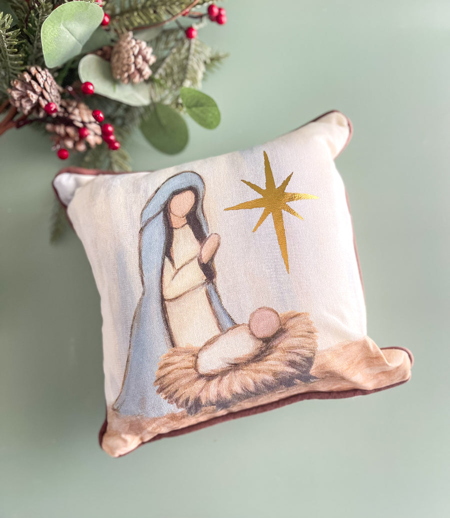 Mary with baby Jesus pillow