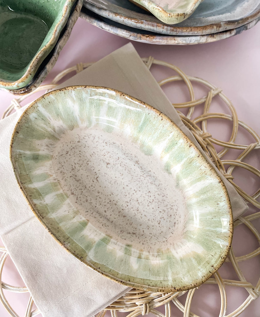 Matcha Latte Small Oval Platter