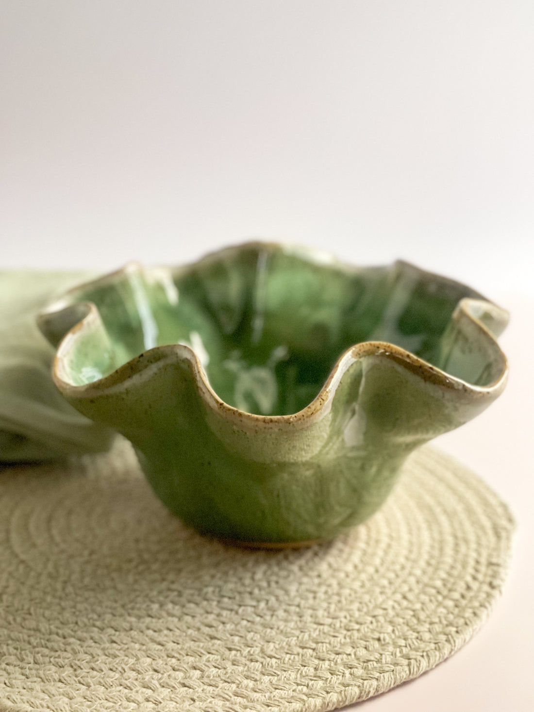 Matcha Leaf Fluted Bowl