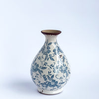 Medium Blue And White Ceramic Vase