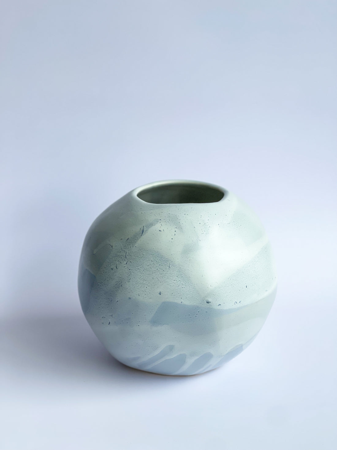 Medium Blue Stone Sphere Vase
