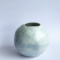 Medium Blue Stone Sphere Vase