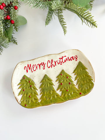 Merry Christmas Tree Platter