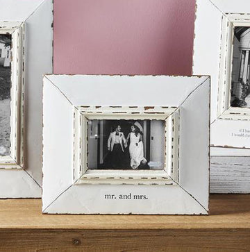 Mr and Mrs White Distressed Picture Frame