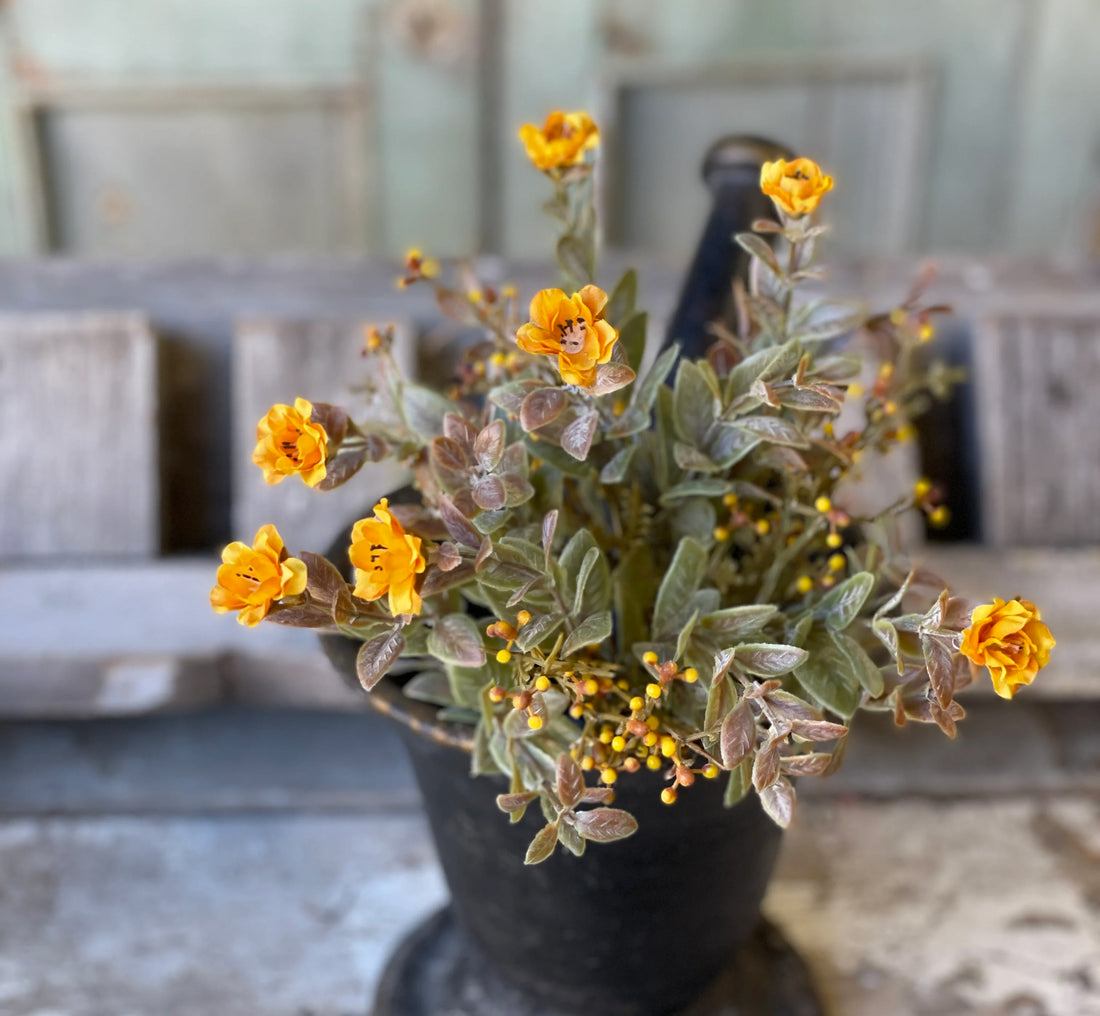 Mustard Autumn Floral Bush