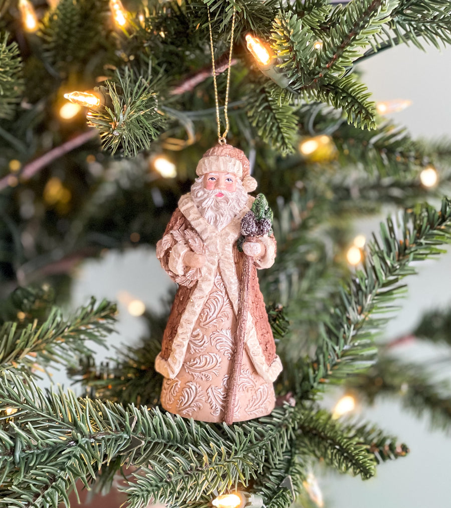 Natural Santa Ornament