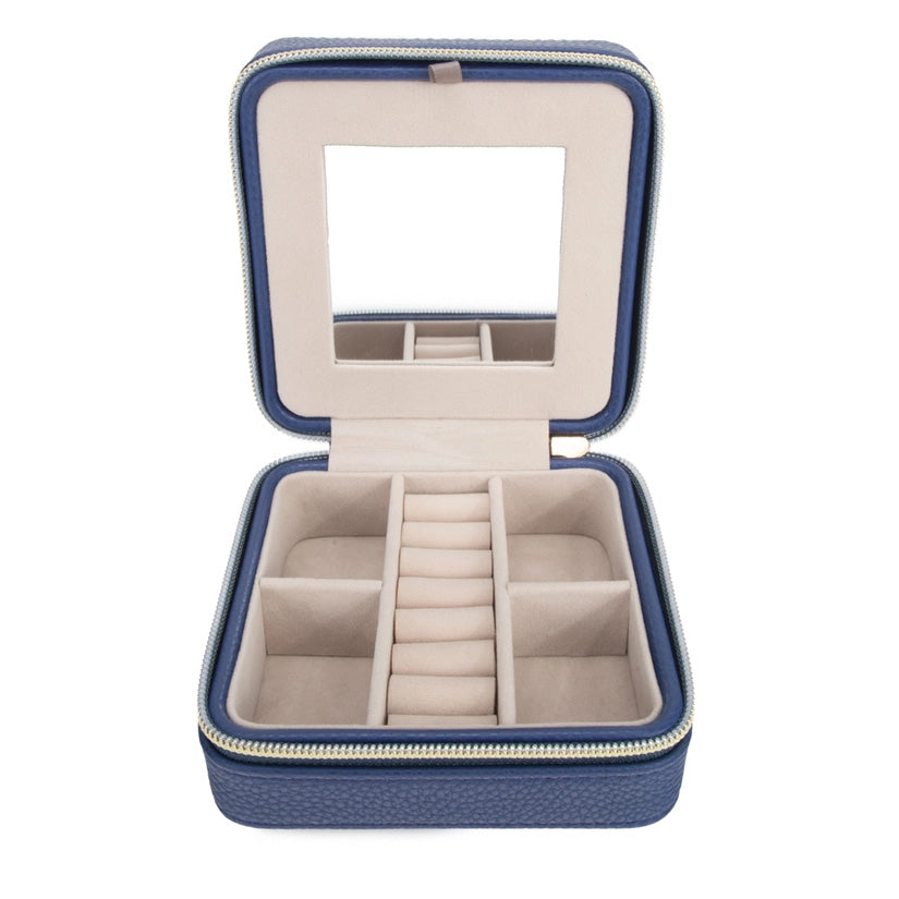 Navy Travel Jewelry Case