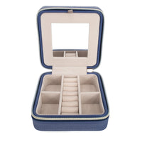 Navy Travel Jewelry Case