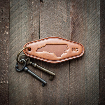 North Carolina Leather Keychain