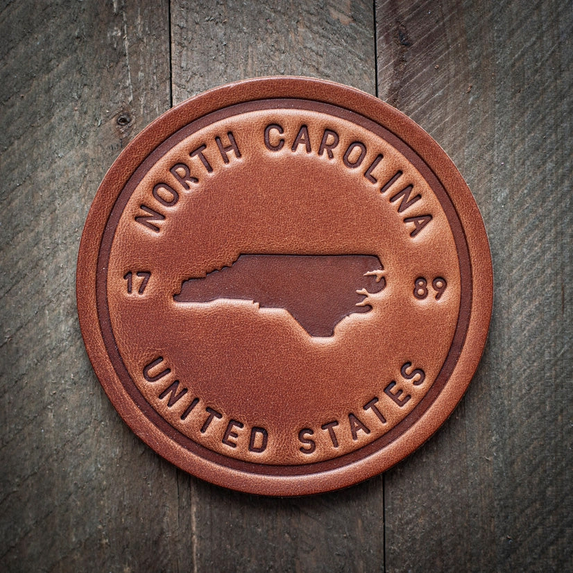 North Carolina State Leather Coaster