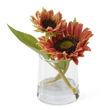 Orange Sunflower In Glass Jar