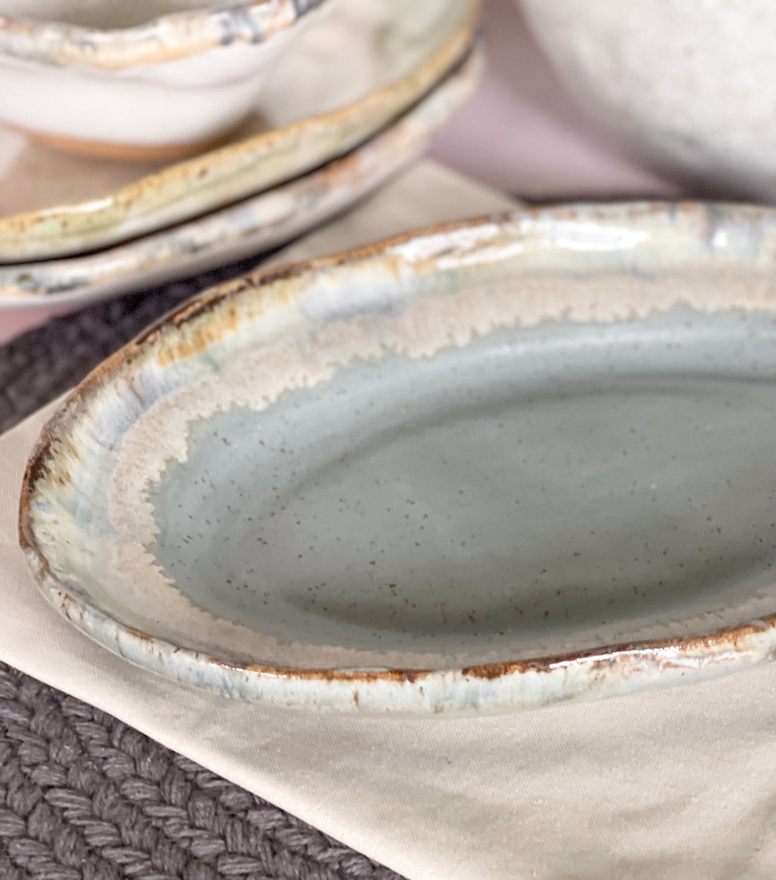 Peaceful Lapis Small Oval Platter