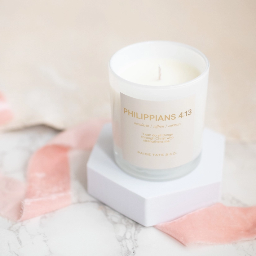 Philippians 413 Scripture Candle