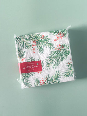 Pine Berry Paper Cocktail Napkin