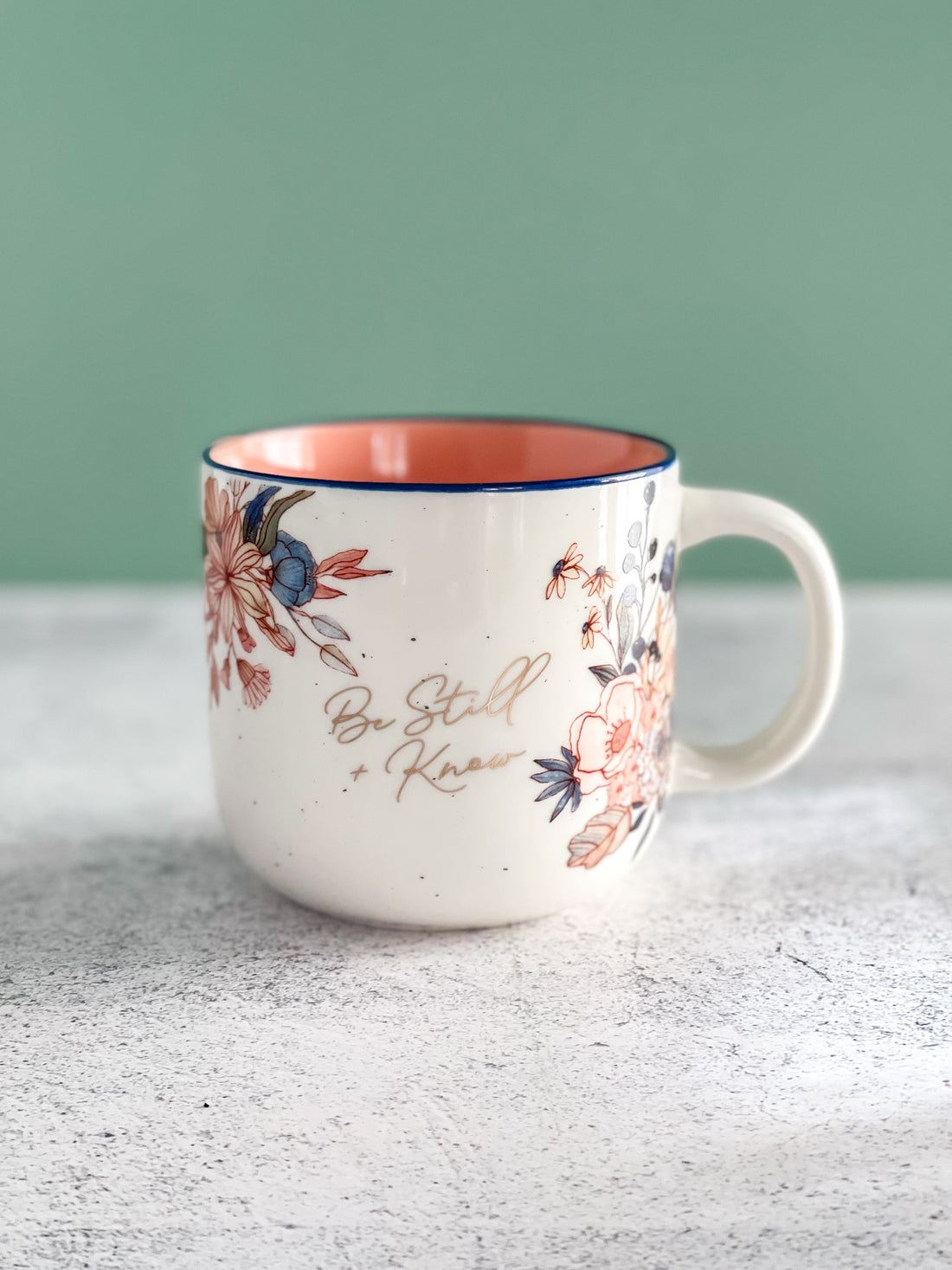 Pink Floral Be Still Mug