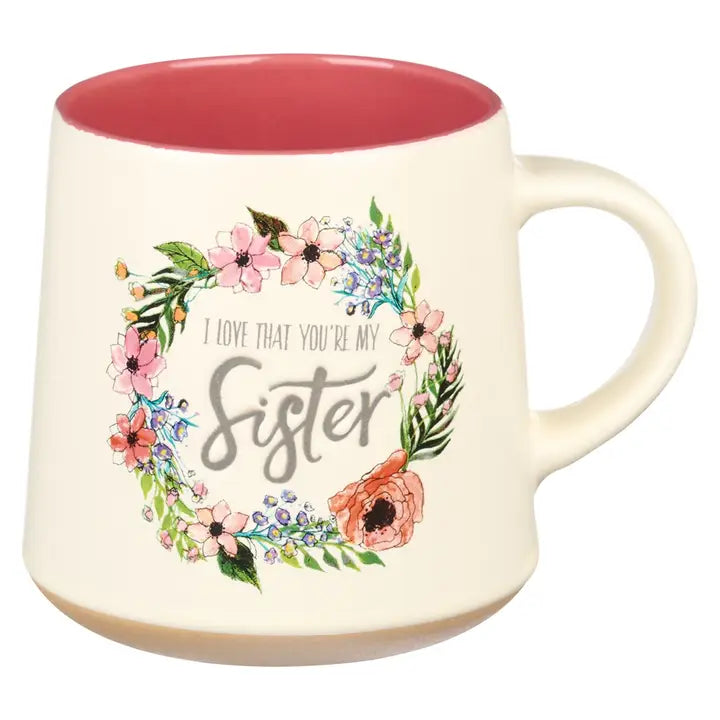 Pink Floral Sisters Mug