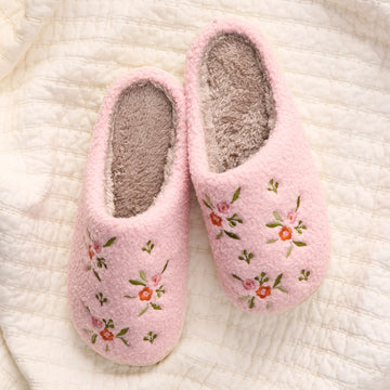Pink Floral Slippers