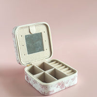 Pink Floral Toile Jewelry Box