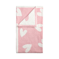 Pink Hearts Chenille Blanket