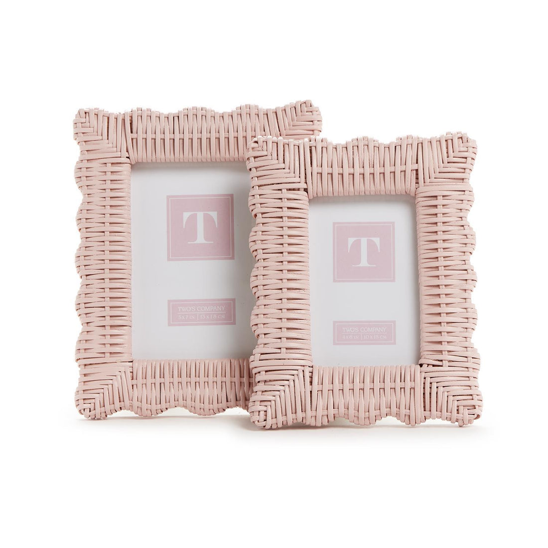 Pink Wicker Photo Frame
