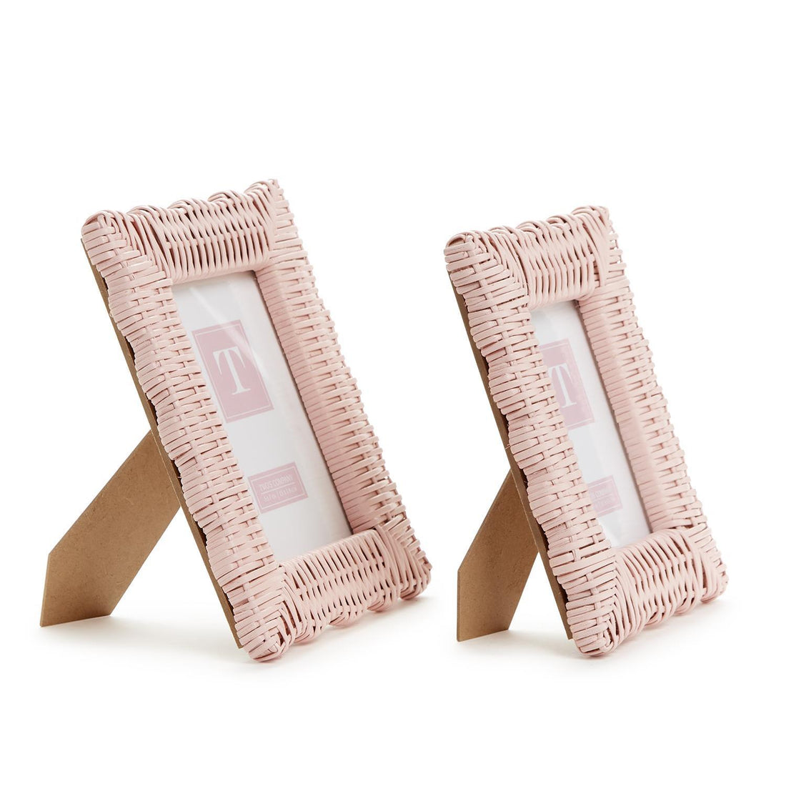 Pink Wicker Photo Frame