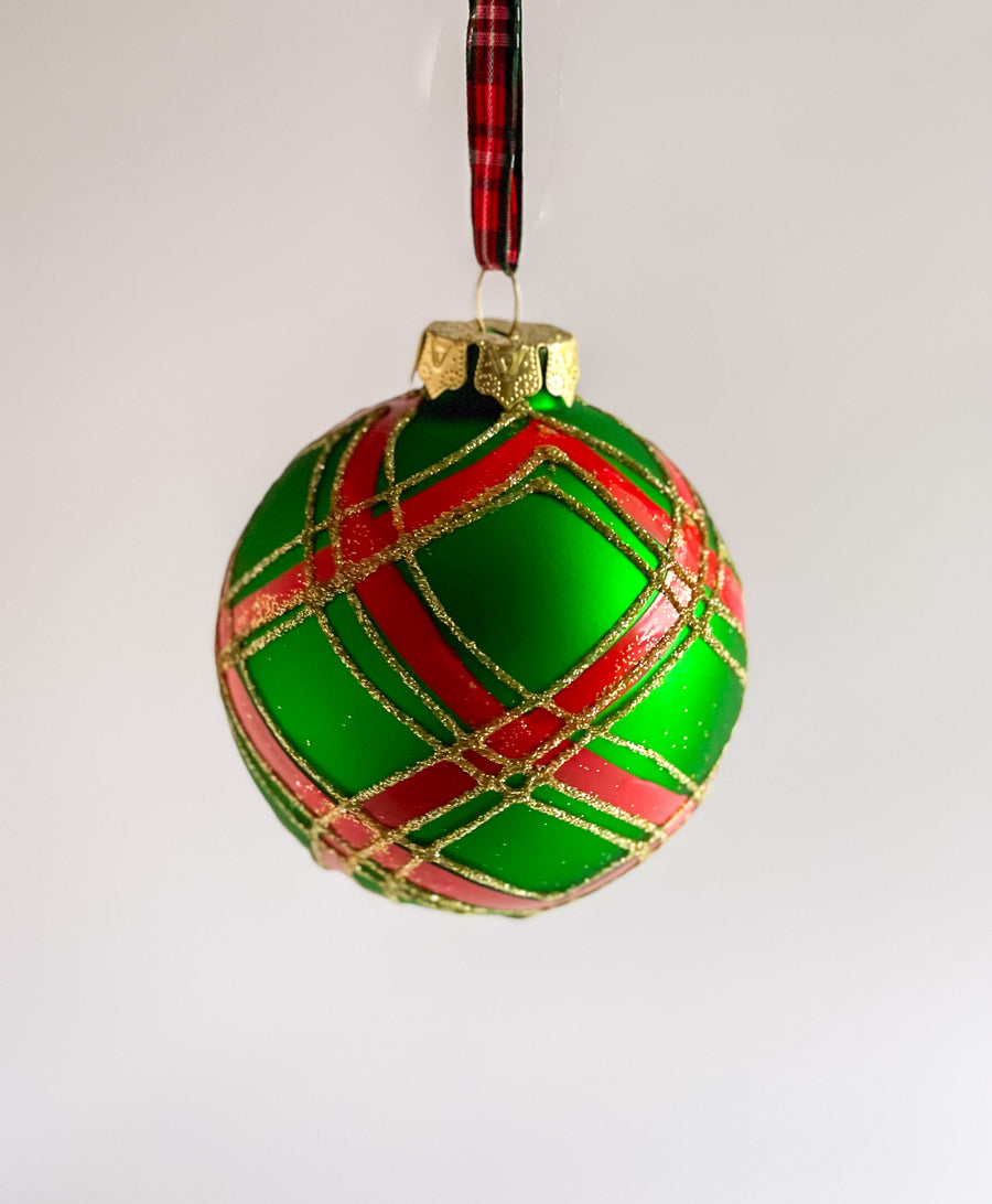 Plaid Ball Ornament