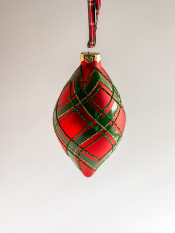 Plaid Finial Ornament