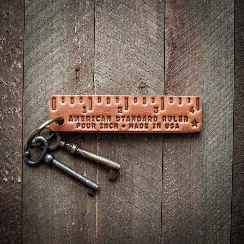 Pocket Ruler Leather Keychain