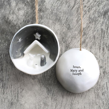 Porcelain Nativity Ornament