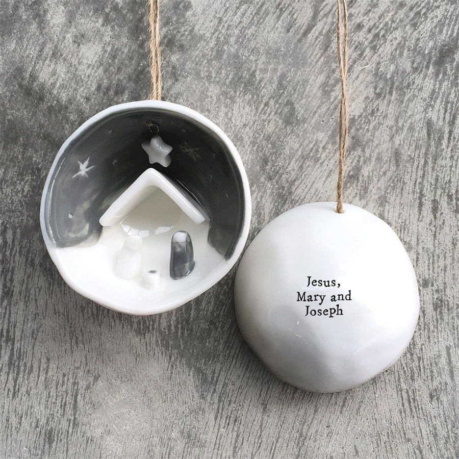 Porcelain Nativity Ornament