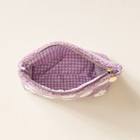 Purple White Flower Teddy Pouch