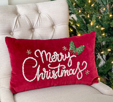 Red Merry Christmas Pillow