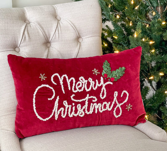 Red Merry Christmas Pillow