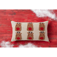 Reindeer Pom Pom Nose Pillow